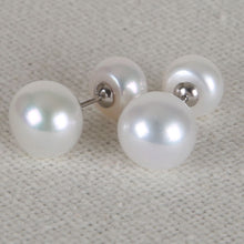 Load image into Gallery viewer, Freshwater Pearl Earrings, Front and Back Studs, Sterling Silver (Pair)
