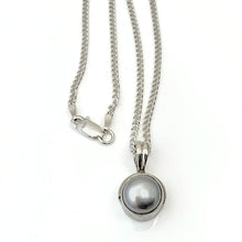 Load image into Gallery viewer, Grey Pearl Pendant and Necklace in Sterling Silver
