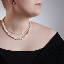 Load image into Gallery viewer, Freshwater Pearl Necklace &amp; Paperclip Sterling Silver Chain - Set
