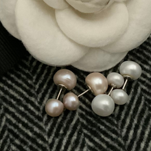 Load image into Gallery viewer, Freshwater Pearl Earrings, Front and Back Studs, Sterling Silver (Pair)
